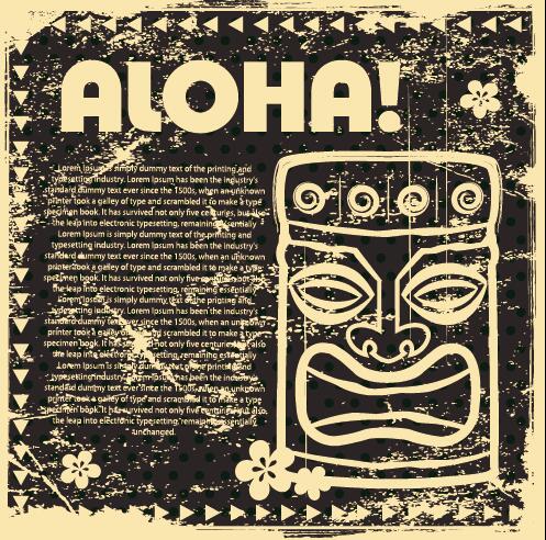 Vintage Aloha poster design vector 02