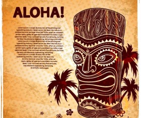 Vintage Aloha poster design vector 03