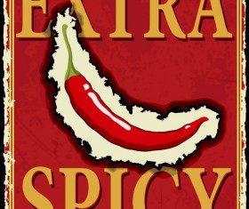 Vintage pepper poster design vector