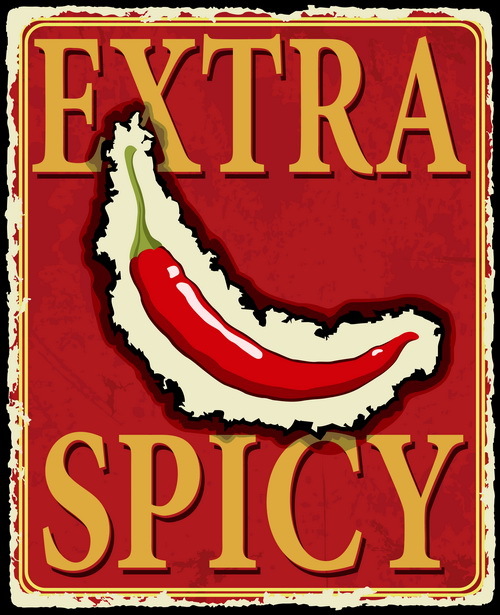 Vintage pepper poster design vector