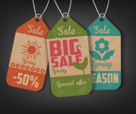 Vintage summer big sale tags vectors