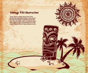 Vintage tiki poster design vector 01