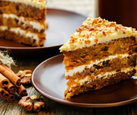 Walnut sandwich cake Stock Photo 02