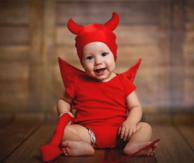 Wearing Halloween costume child Stock Photo 05