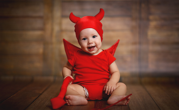 Wearing Halloween costume child Stock Photo 05