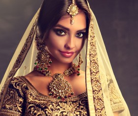Wearing traditional dress beautiful Indian woman Stock Photo 23