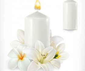 White flower with candle vector