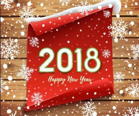 White snowflake with 2018 new year background vector