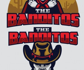 Wild west bandit mascot vector