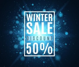 Winter sale discount vector background