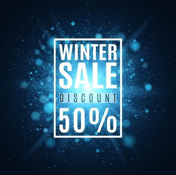 Winter sale discount vector background