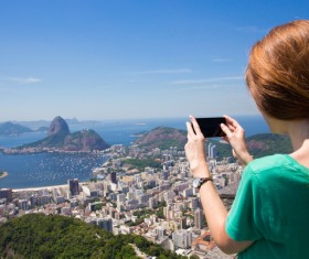 Woman taking photo with smartphone Stock Photo 02