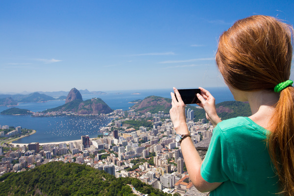 Woman taking photo with smartphone Stock Photo 02