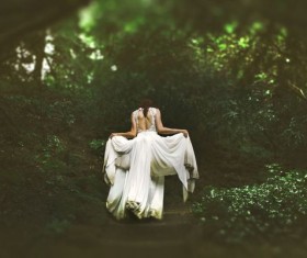 Womans back shadow Stock Photo