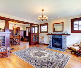 Wooden furniture in the room Stock Photo