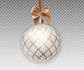 Xmas baubles illustration with beige bow vector