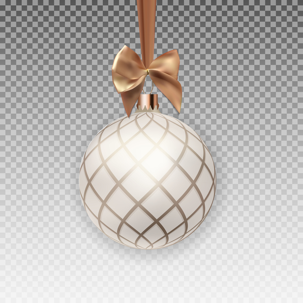 Xmas baubles illustration with beige bow vector