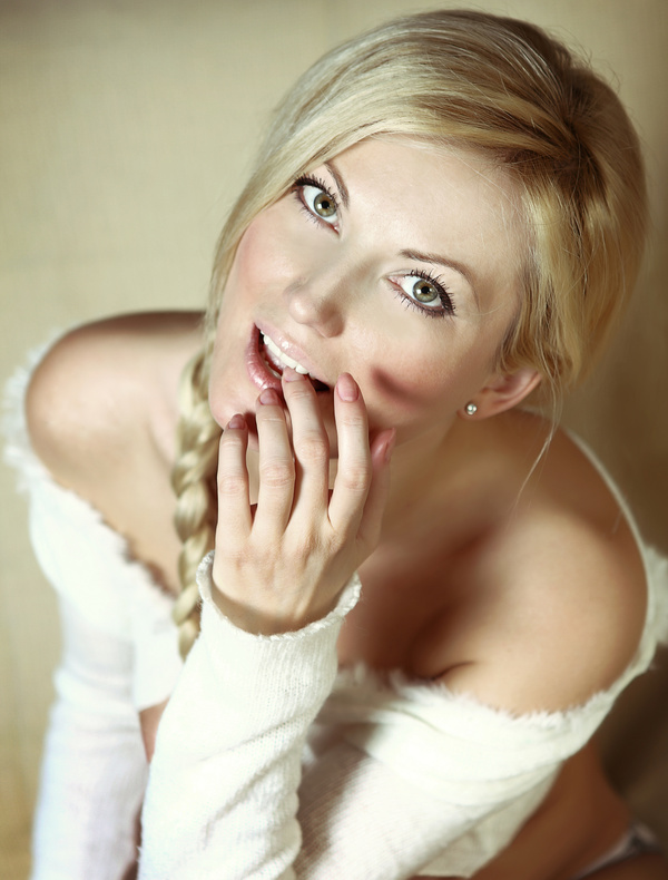 Young beautiful blonde woman Stock Photo