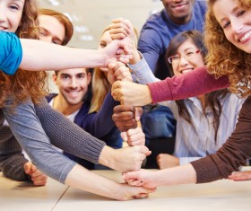 Young people play games together Stock Photo
