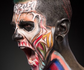 Young zombie Halloween fashion make-up Stock Photo 02