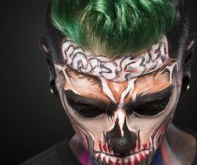 Young zombie Halloween fashion make-up Stock Photo 03