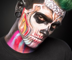 Young zombie Halloween fashion make-up Stock Photo 04