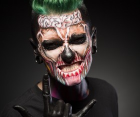 Young zombie Halloween fashion make-up Stock Photo 08