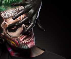 Young zombie Halloween fashion make-up Stock Photo 09