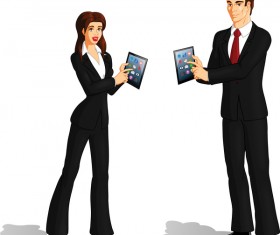 business technology brunette vector