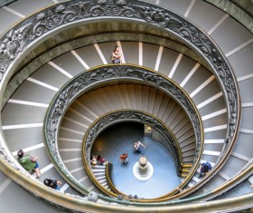 classical spiral decorated stairway Stock Photo