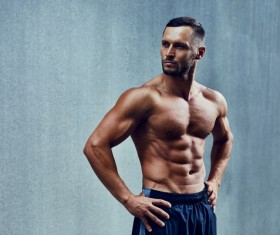 fitness muscled man Stock Photo 01
