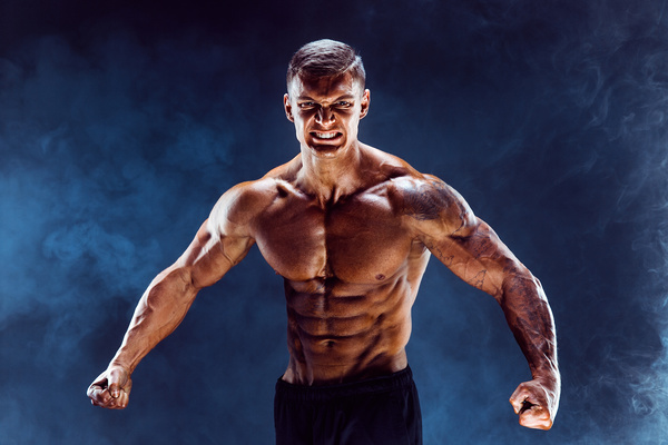fitness muscled man Stock Photo 02