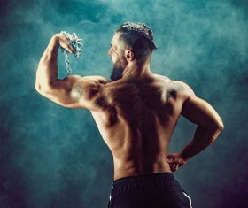 fitness muscled man Stock Photo 03