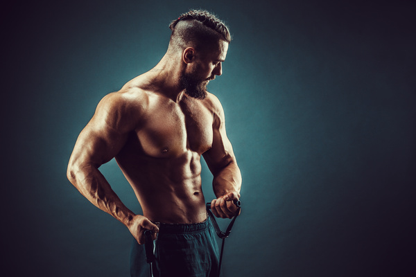 fitness muscled man Stock Photo 04