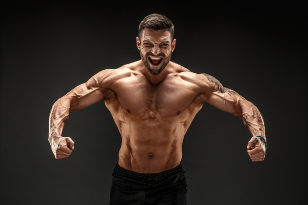 fitness muscled man Stock Photo 06