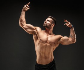 fitness muscled man Stock Photo 07