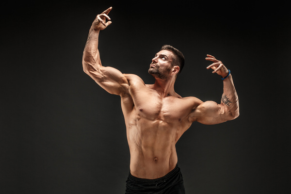 fitness muscled man Stock Photo 07