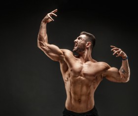 fitness muscled man Stock Photo 08