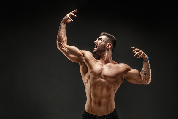 fitness muscled man Stock Photo 08