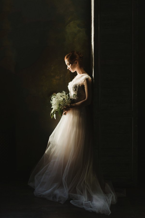 girl in bridal costume Stock Photo