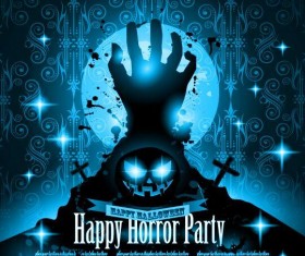 halloween horror party flyer template vector