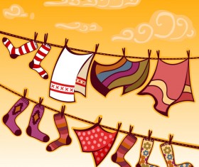 hanging towels socks vector