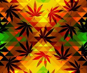 hemp leaves with modern background vector 02