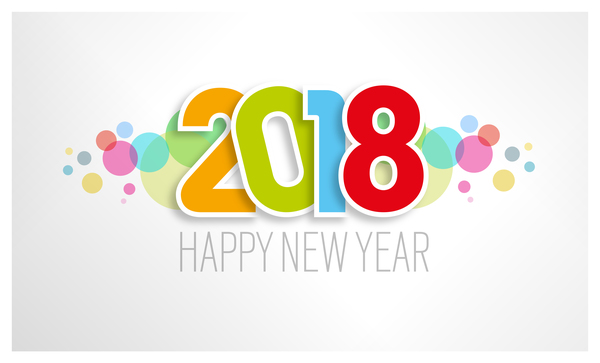 light color 2018 new year background vector