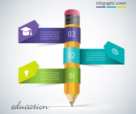 pencil education infographic vector