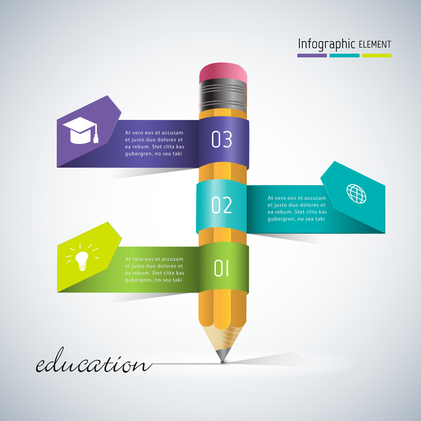pencil education infographic vector