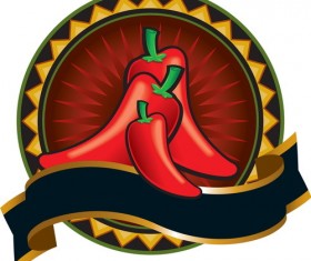 pepper labels design vector