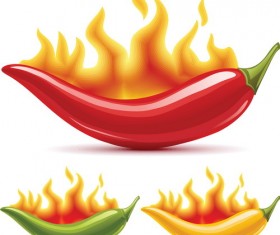 pepper with fire vector material