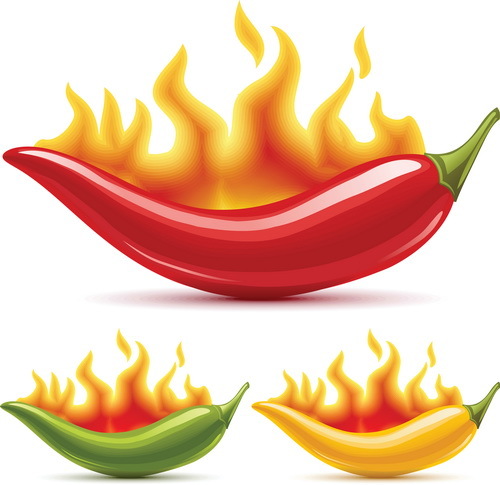 pepper with fire vector material
