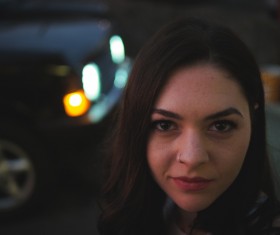 stylish woman selfie closeup style Stock Photo